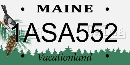 1ASA552 Maine License Plate