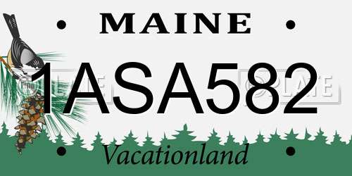 1ASA582 Maine License Plate