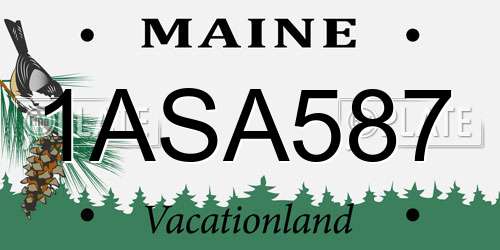 1ASA587 Maine License Plate