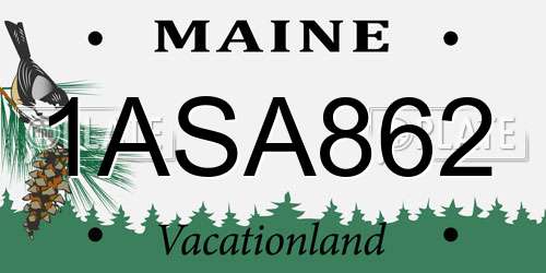 1ASA862 Maine License Plate