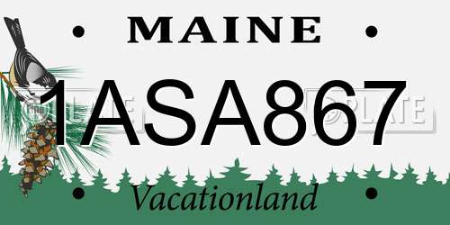 1ASA867 Maine License Plate