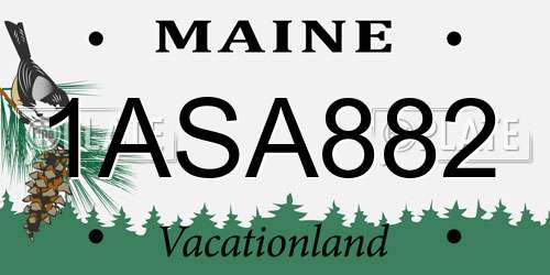 1ASA882 Maine License Plate