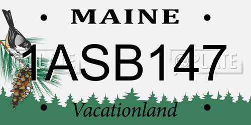 1ASB147 Maine License Plate