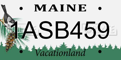 1ASB459 Maine License Plate