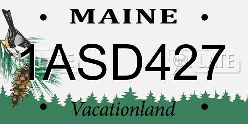 1ASD427 Maine License Plate