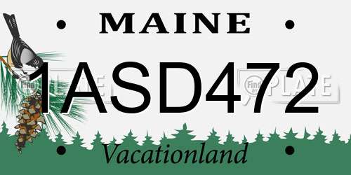 1ASD472 Maine License Plate