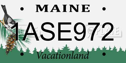 1ASE972 Maine License Plate