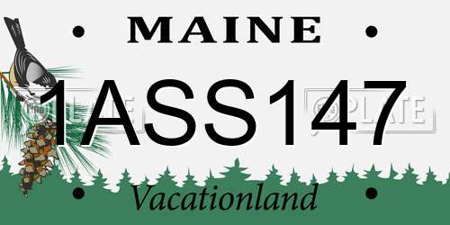 1ASS147 Maine License Plate