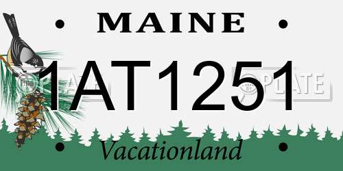 1AT1251 Maine License Plate
