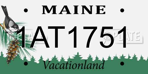 1AT1751 Maine License Plate