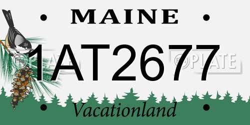 1AT2677 Maine License Plate