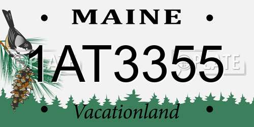 1AT3355 Maine License Plate