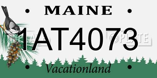 1AT4073 Maine License Plate