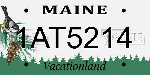 1AT5214 Maine License Plate