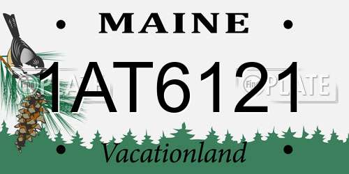 1AT6121 Maine License Plate