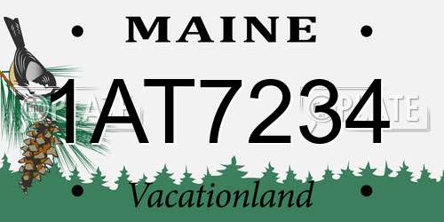 1AT7234 Maine License Plate