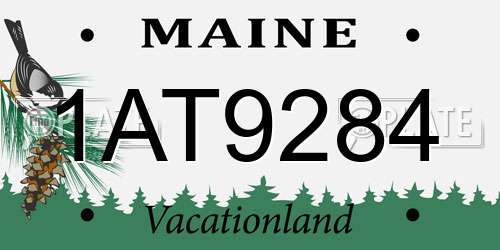 1AT9284 Maine License Plate