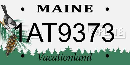 1AT9373 Maine License Plate