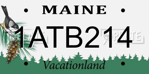 1ATB214 Maine License Plate