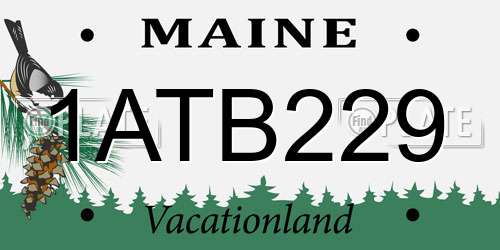 1ATB229 Maine License Plate