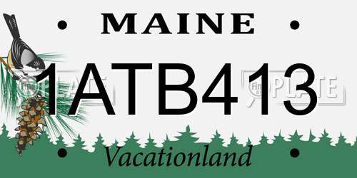 1ATB413 Maine License Plate