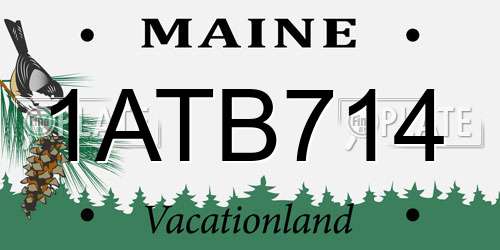1ATB714 Maine License Plate