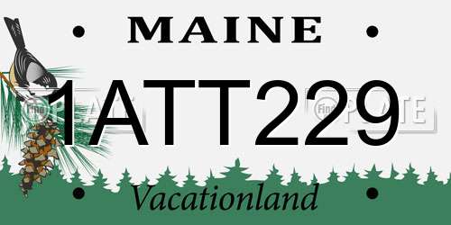1ATT229 Maine License Plate