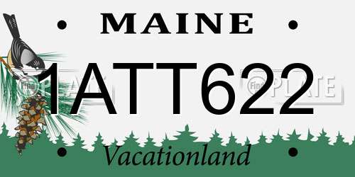 1ATT622 Maine License Plate