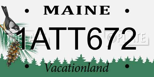 1ATT672 Maine License Plate