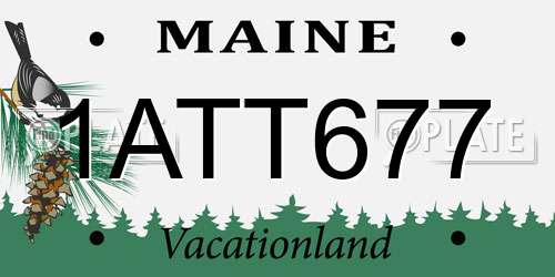 1ATT677 Maine License Plate