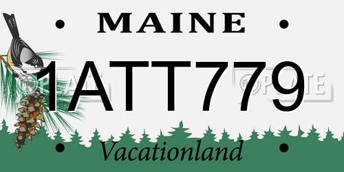 1ATT779 Maine License Plate