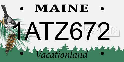 1ATZ672 Maine License Plate