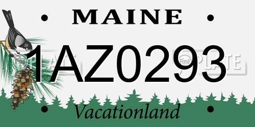 1AZ0293 Maine License Plate