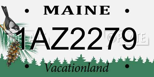 1AZ2279 Maine License Plate
