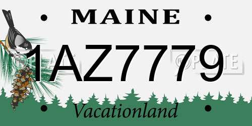 1AZ7779 Maine License Plate