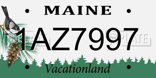 1AZ7997 Maine License Plate