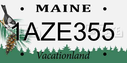 1AZE355 Maine License Plate
