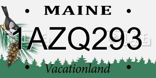 1AZQ293 Maine License Plate