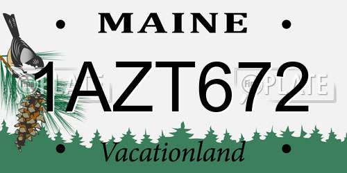 1AZT672 Maine License Plate