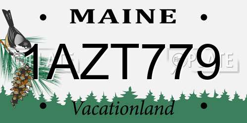 1AZT779 Maine License Plate