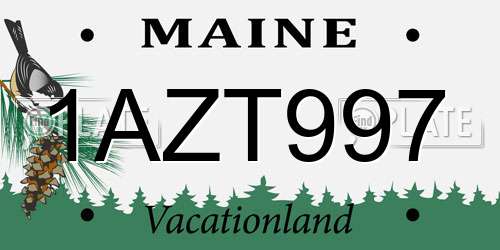 1AZT997 Maine License Plate