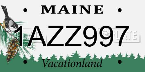 1AZZ997 Maine License Plate