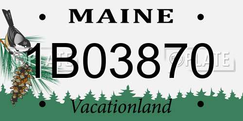1B03870 Maine License Plate