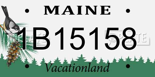 1B15158 Maine License Plate