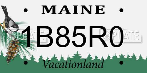 1B85R0 Maine License Plate