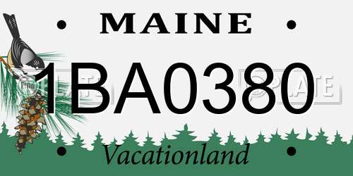 1BA0380 Maine License Plate