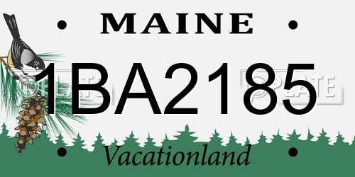 1BA2185 Maine License Plate