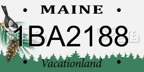 1BA2188 Maine License Plate