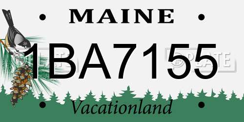 1BA7155 Maine License Plate