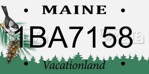 1BA7158 Maine License Plate